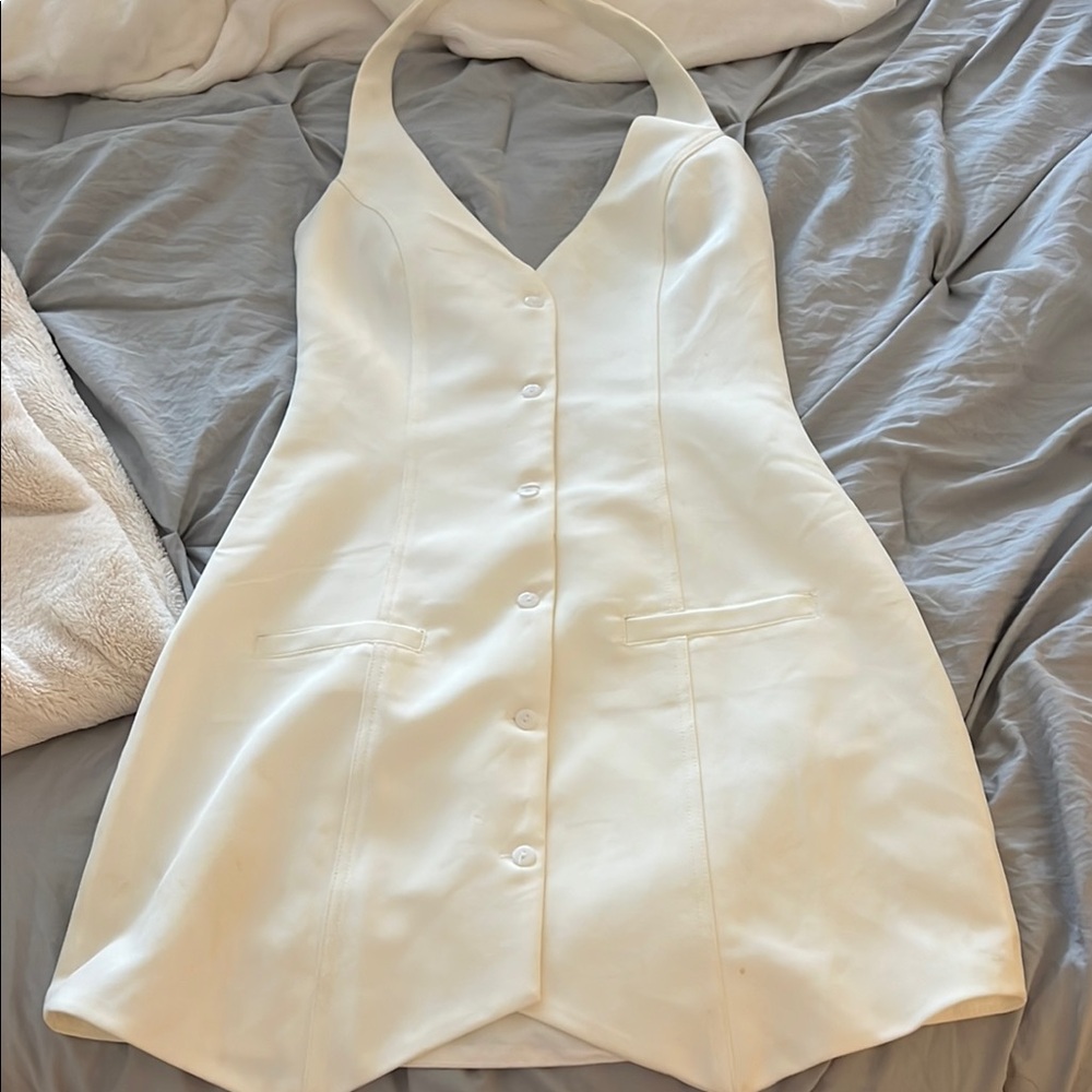 White Halter Dress